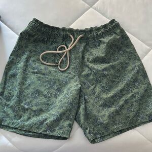 Fair Harbor Green Floral Swim Trunks